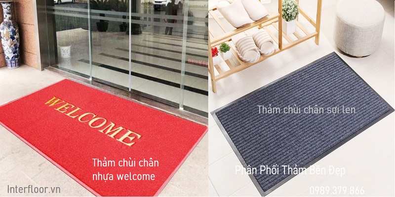 Thảm chùi chân nhua welcome va soi len de cao su