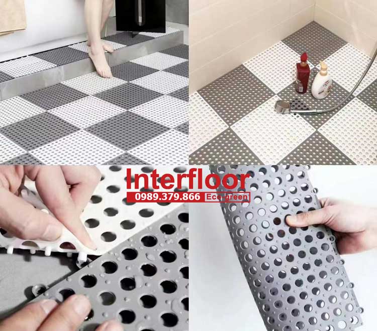 Thảm nhựa ghép nhà tắm tấm 30 x 30
