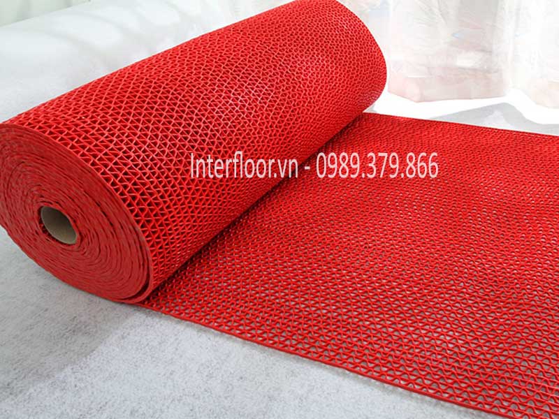 Thảm nhựa lưới màu đỏ 04