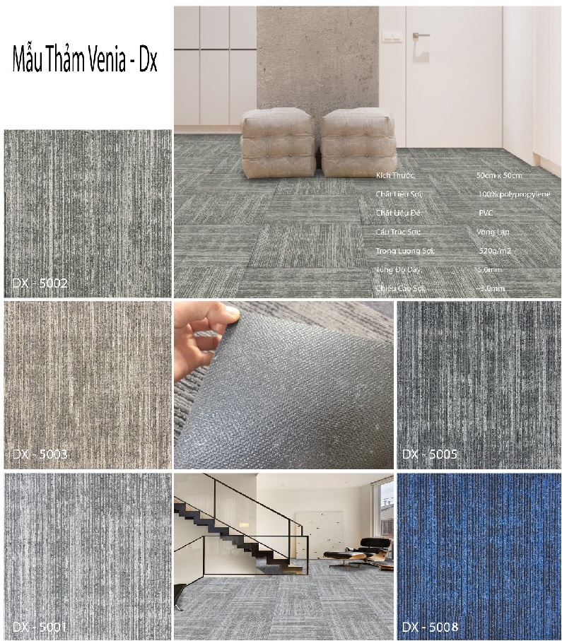 Thảm Tấm Venia DX Gồm Các Màu
