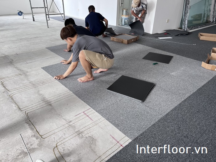 Thảm tấm một màu interfloor tại hà nội